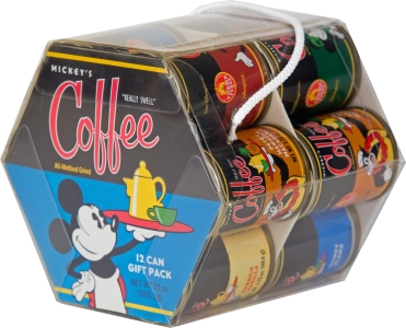 Mickey's Coffee 12-can hexagonal clear gift pack