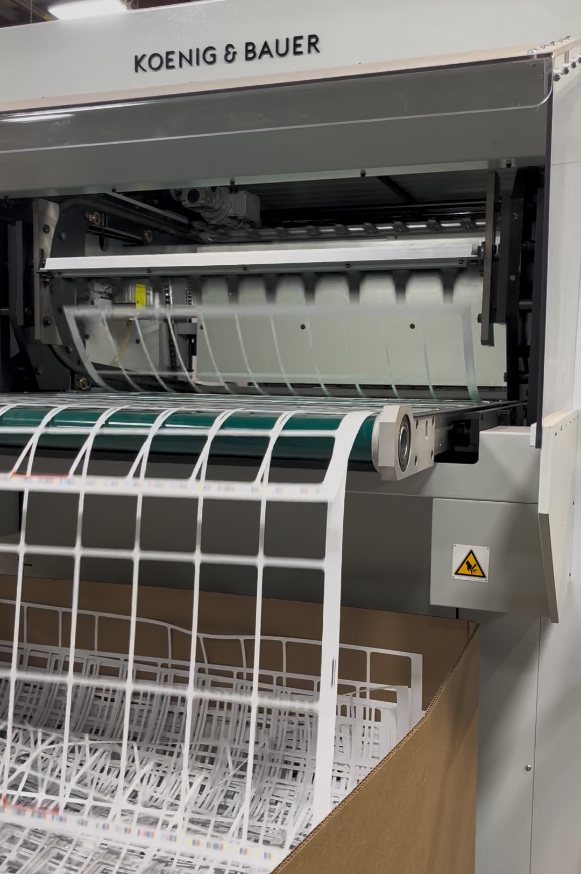 Close-up photograph of automated machinery